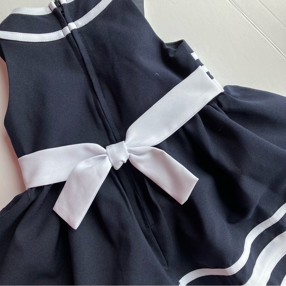 Bonnie Jean Toddler Nautical Sailor Navy Blue Party Dress Size 2T - Picture 9 of 10